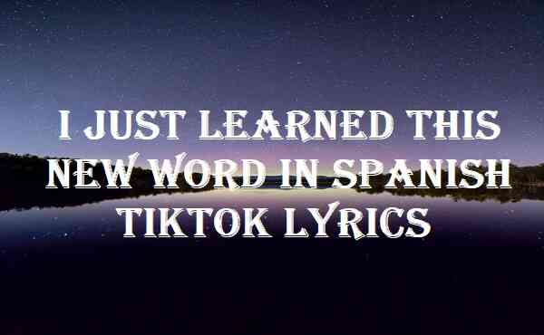 I Just Learned This New Word In Spanish Tiktok Lyrics