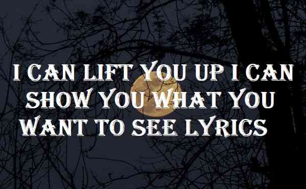 I Can Lift You Up I Can Show You What You Want To See Lyrics