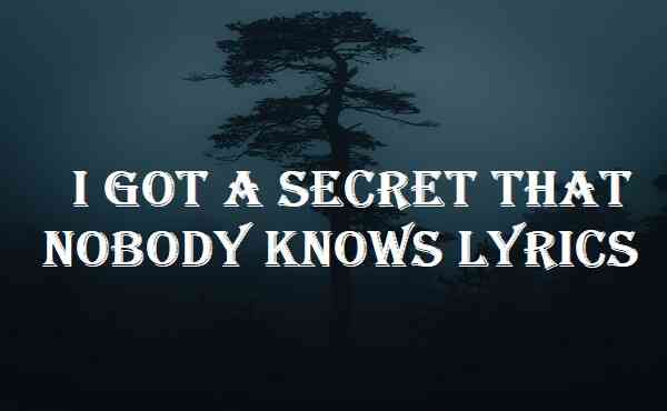 I Got A Secret That Nobody Knows Lyrics